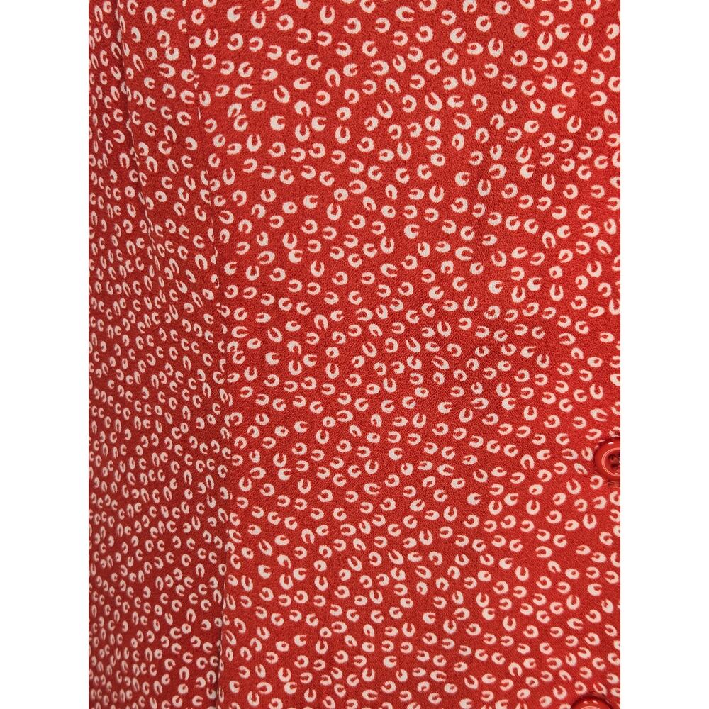 European Summer/90's vibes Lulus Women's Rust Red Print Button Up Dress. Size XS - Picture 12 of 13